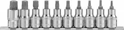 Насадки торцевые 1/2"DR с вставками TORX® на держателе, набор 10 предметов 912910
