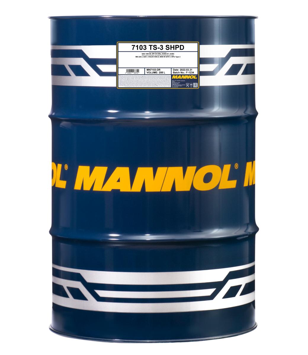 7103-208 Масло моторное полусинтетическое TS-3 UHPD Extra 10W-40  (208л) MANNOL