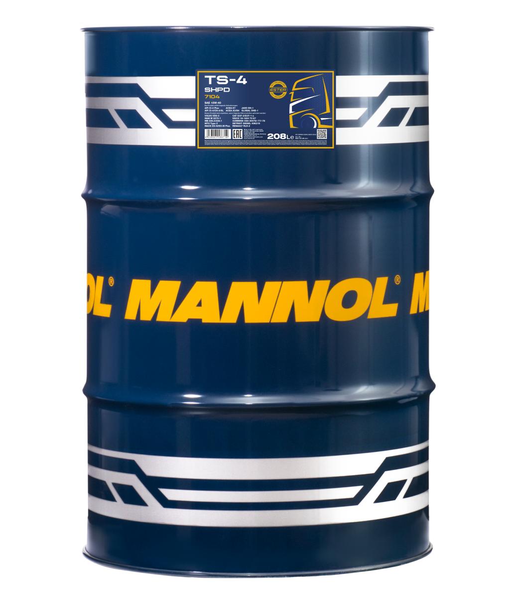 7104-208 Масло моторное минеральное TS-4 SHPD 15W-40  (208л) MANNOL