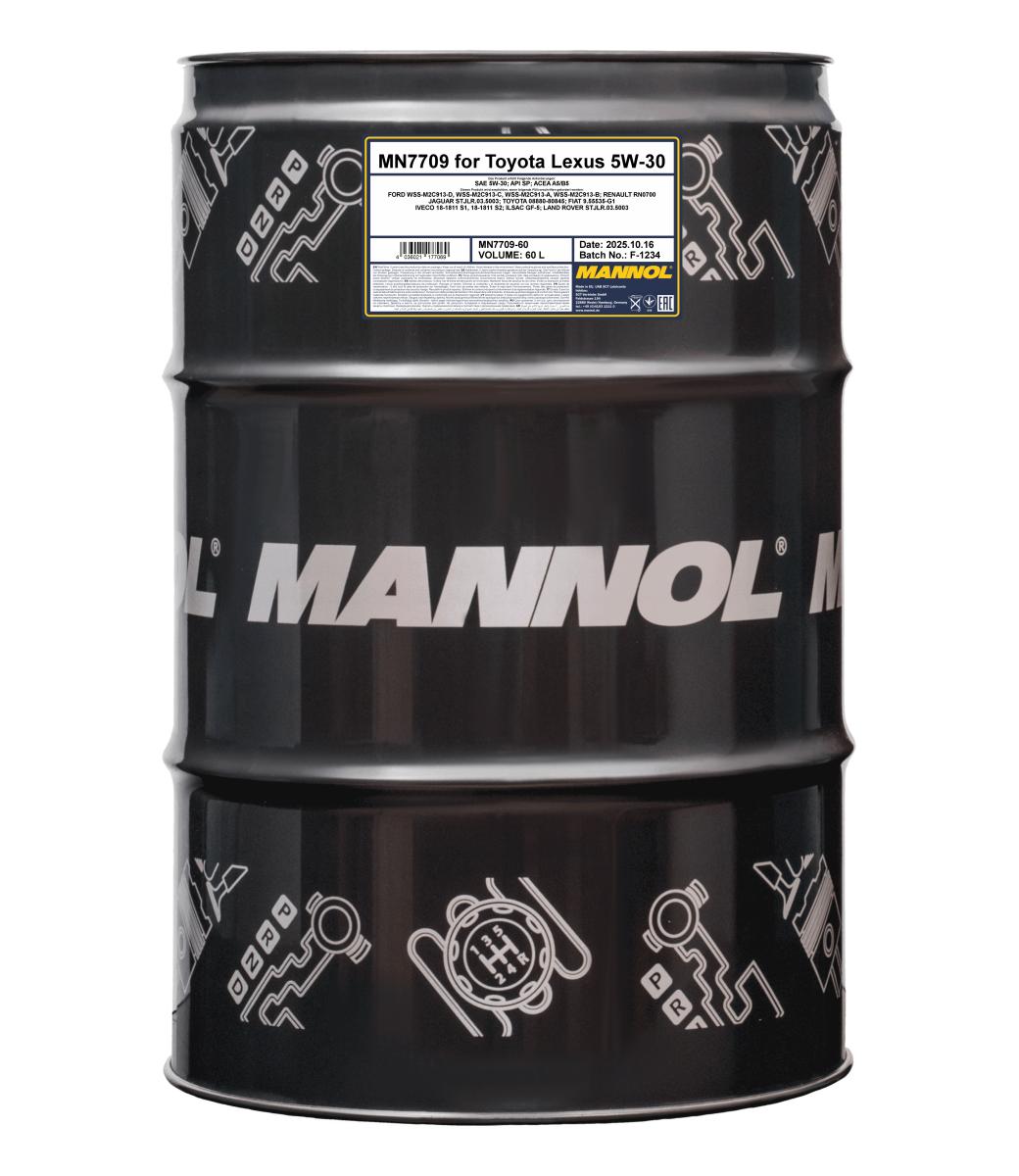 7709-060 масло мот.синт. For Toyota Lexus 5W-30  (60л) MANNOL; API SN Plus, ACEA A5/B5