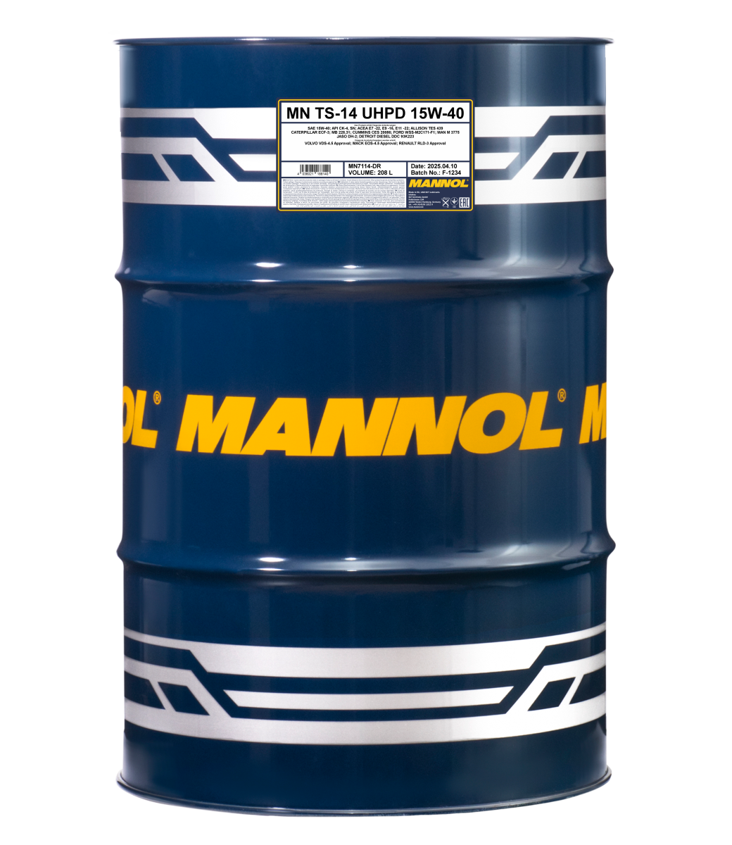 7114-208 Масло моторное синтетическое TS-14 UHPD 15W-40  (208л) MANNOL