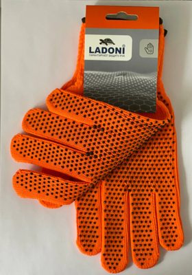 Перчатки жёлтые с ПВХ размер 8 XS класс 10 для детей  LADONI