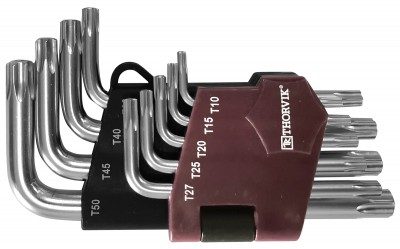 Набор ключей торцевых T-TORX® коротких с центрированным штифтом, Т10H-T50H, 9 предметов TTKS9S