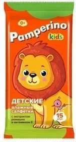 Влажные салфетки Pamperino №15 Kids детские с ромашкой и витамином Е mix 72785 (108шт/кор)