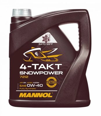 7212-004 масло мот.синт. 4-Takt Snowpower 0W40 (4л) MANNOL; API SN ACEA A3/B4