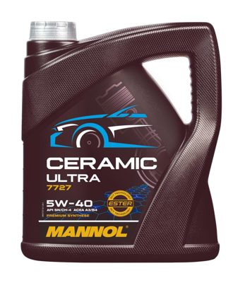 7727-004 масло мот.синт. Ceramic Ultra 5W/40 (4л) MANNOL; API SN Plus ACEA A3/B4