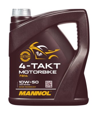 7814-004 масло мот.синт. для мотоциклов 4-Takt Motorbike 10W50 (4л) MANNOL; API SN JASO MA/MA2