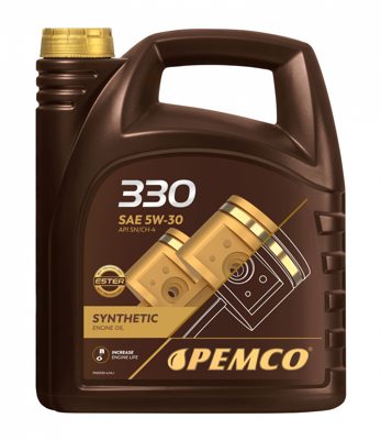 Масло моторное синтетическое универсальное всесезонное 330 SAE 5W-30 (5л) Pemco