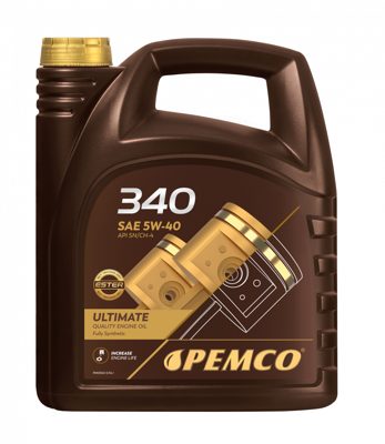 Масло моторное синтетическое универсальное всесезонное 340 SAE 5W-40 (5л) Pemco