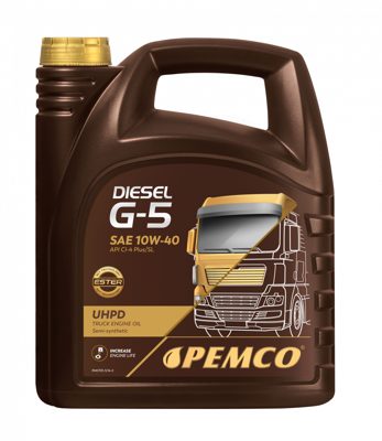 Масло моторное полусинтетическое универсальное всесезонное Diesel G-5 UHPD SAE 10W-40 (5л) Pemco