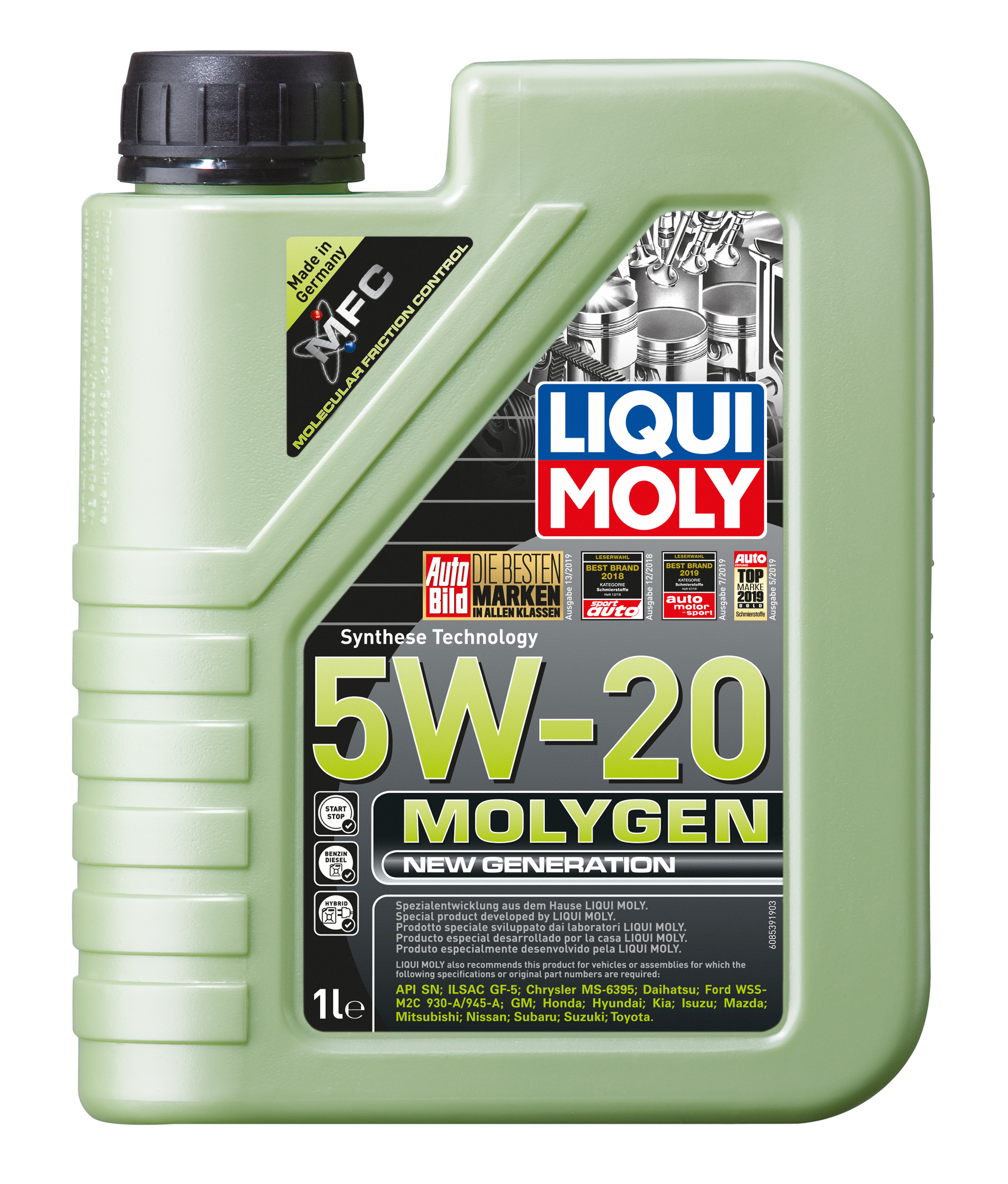 Синтетическое моторное масло Molygen New Generation 5W20 (1л)