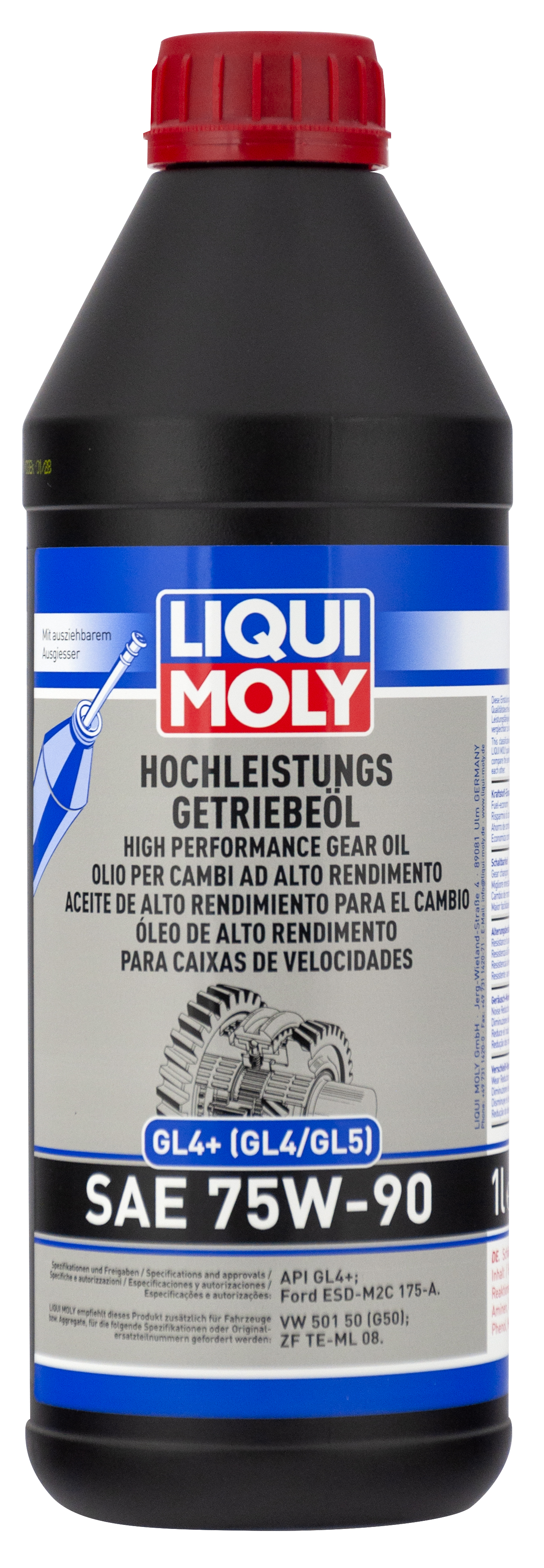 Синтетическое трансмиссионное масло Hochleistungs-Getriebeoil 75W-90 (1л) LIQUI MOLY